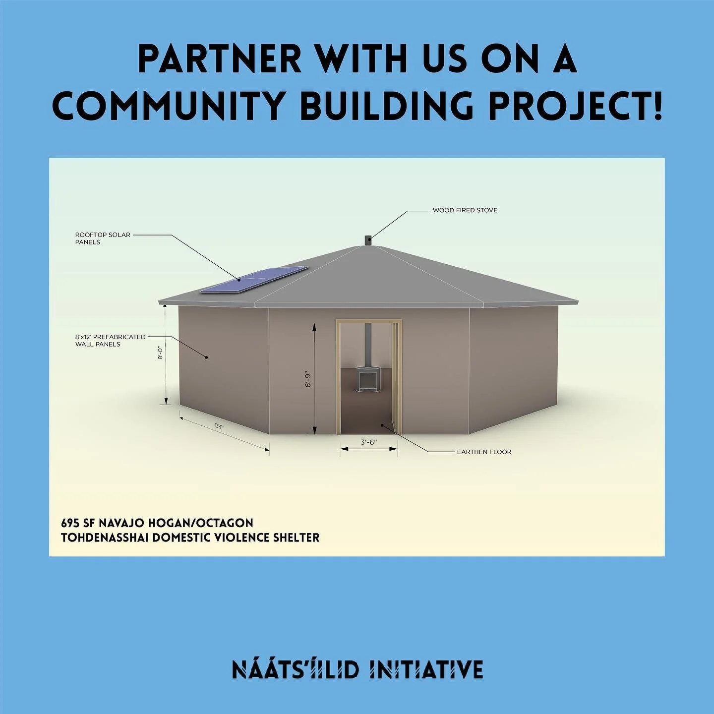 As part of our project Hoosh’ii’ and ‘íí∤ah: Revitalizing Diné PlaceKnowing and PlaceMaking, we are partnering with community members and organizations in the three chapters to provide architectural services for