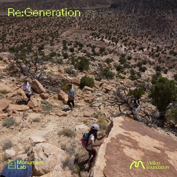 Trails Opening Day 2: 
We started the morning at Wahi Trail in Kayenta with our trail guides Geneva Singer, Dalton Singer, and Becky Singer, who had helped us identify and map out this hike which starts with a two mile walk to the mesa’s base f