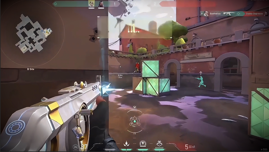 Valorant esports highlight montage featuring competitive first-person gameplay and fast-paced editing