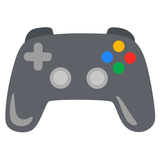A gray video game controller with colorful buttons on the right side and gray control sticks.