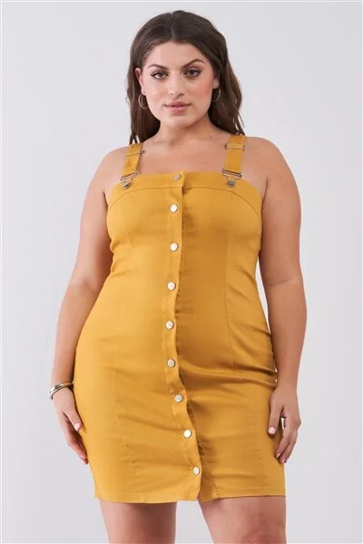 Yellow Front Snap Dress