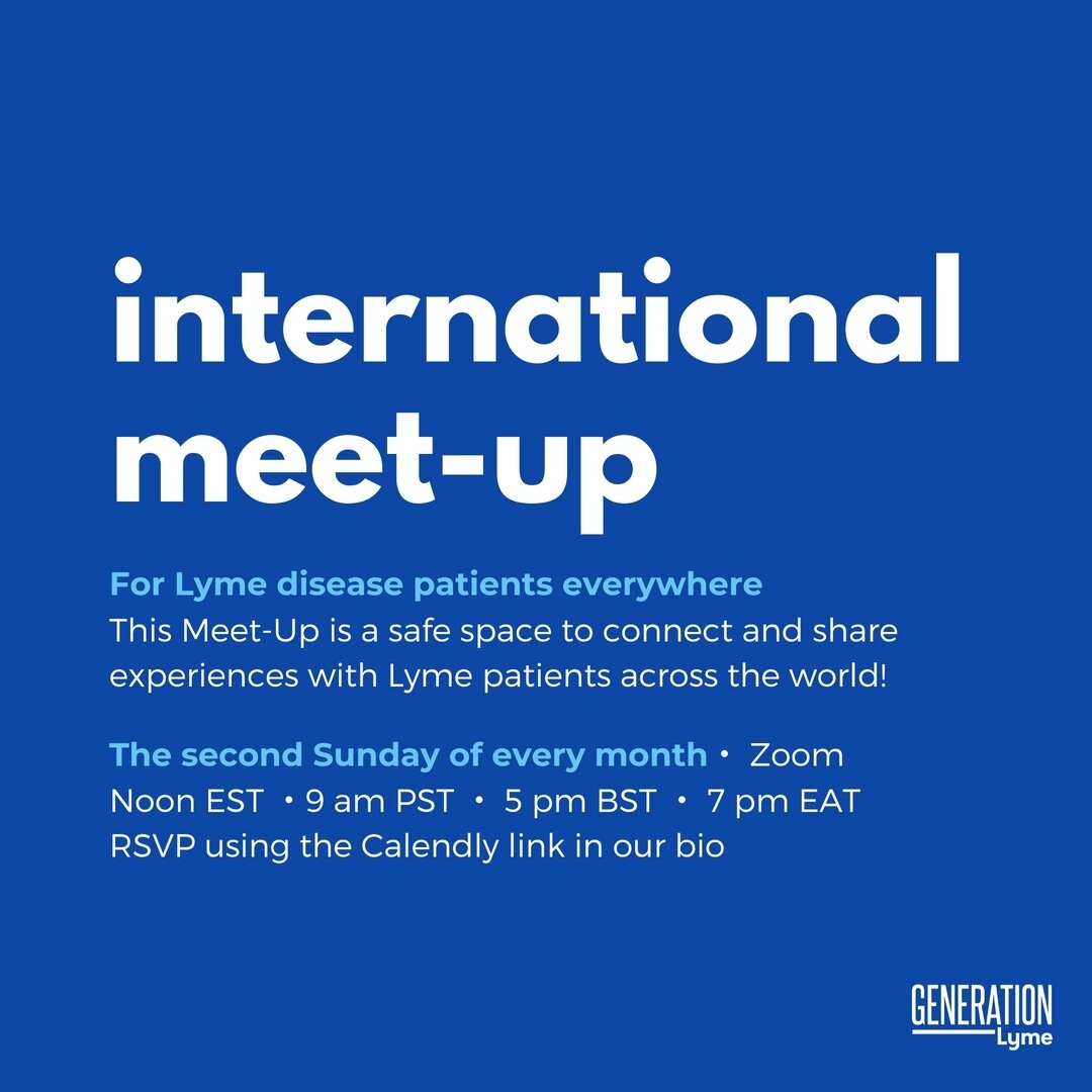 Join us for the next Gen Lyme International Meet-Up tomorrow, January 14th, at noon EST! 🌟

Regardless of where you live, if you have Lyme or another tick-borne disease and want to connect with people going through similar experiences, this Meet-Up 