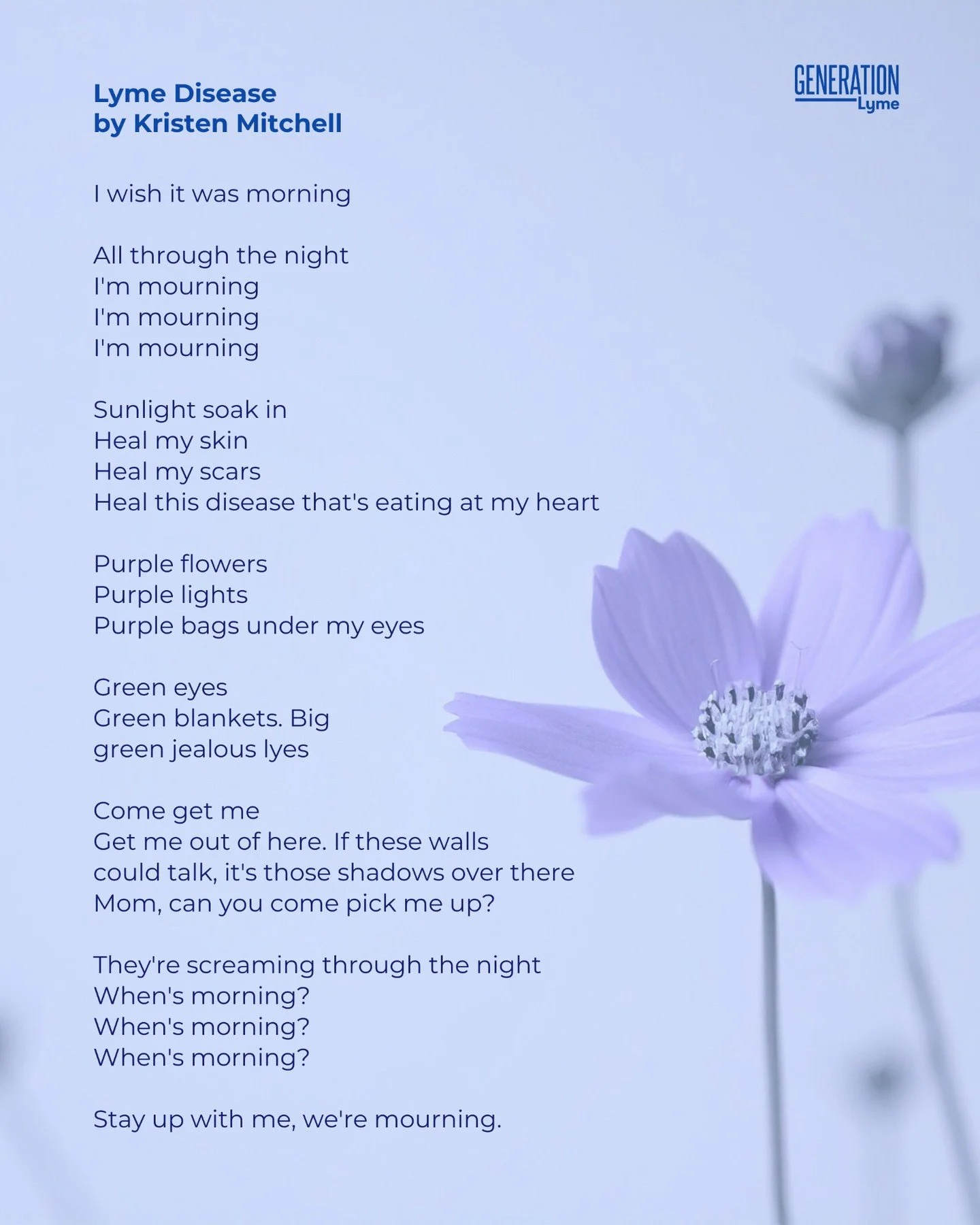 Another beautiful Letter (poem) to Lyme, from our talented community member, Kristen. 

Drop a comment below and leave some love for Kristen!
#lymediseaseawarenessmonth