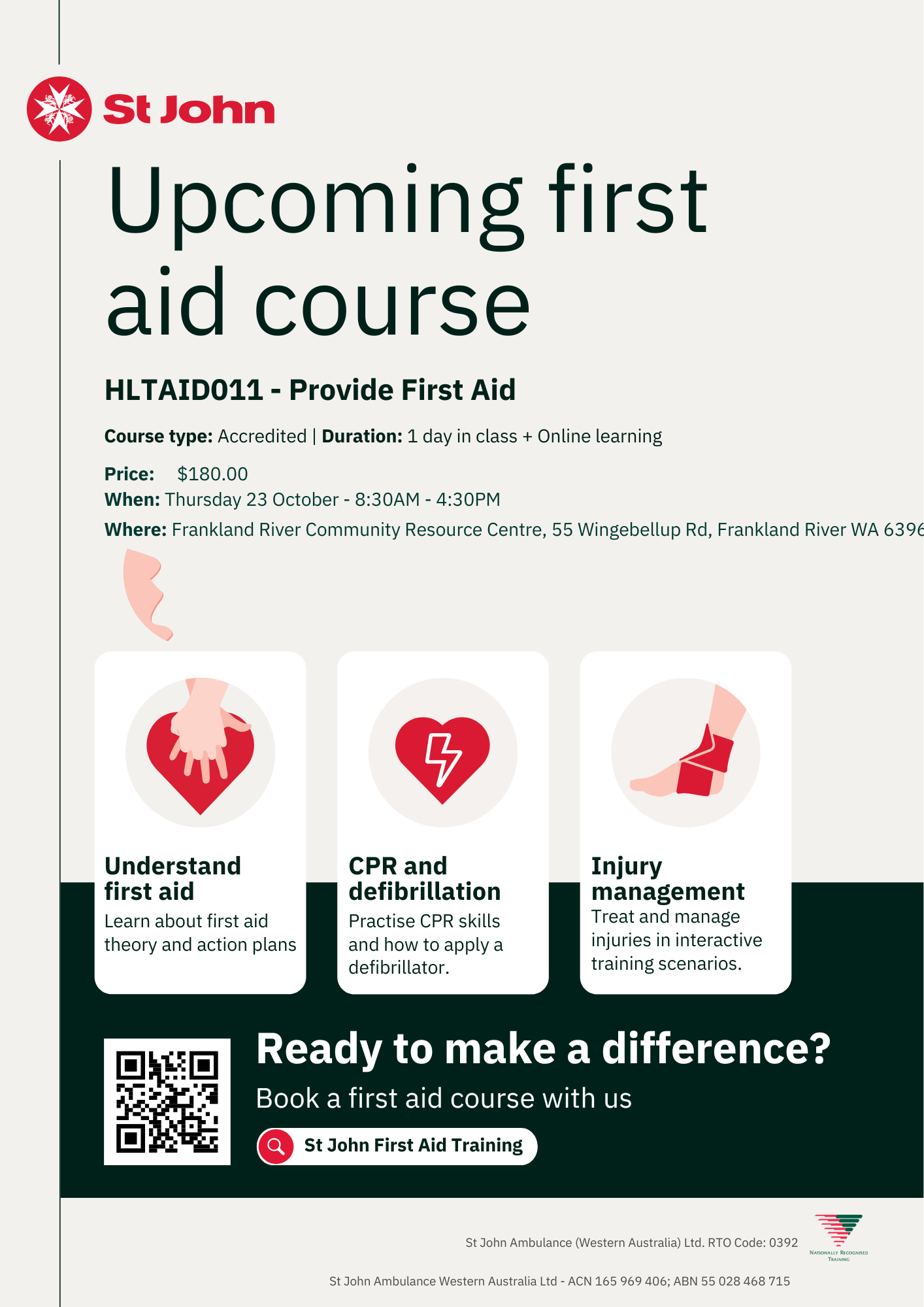 St John First Aid course