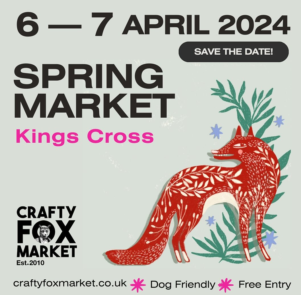 Save the date! Sunday 7th April🦊🌸✨

Super excited to have a stall with @craftyfoxmarket again at Kings Cross🫶

Can&rsquo;t wait to see you there!🌸🌼

#market #craftmarket #kingscross #londonmarket #illustration #illustrator