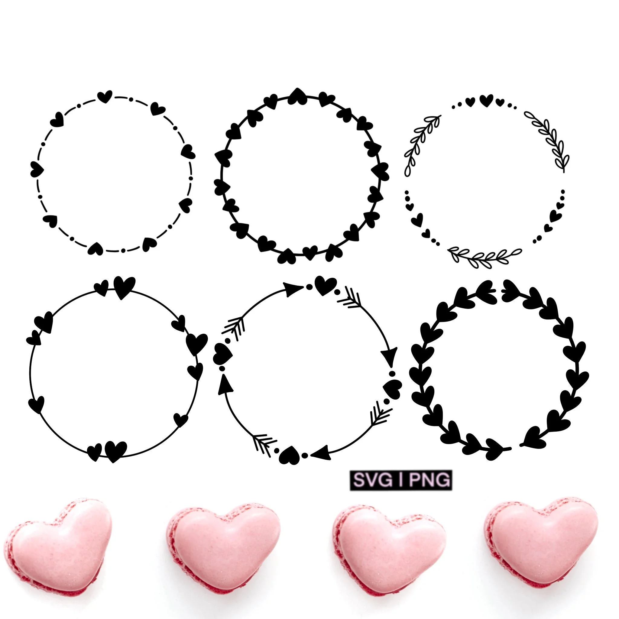 Heart wreath svg bundle