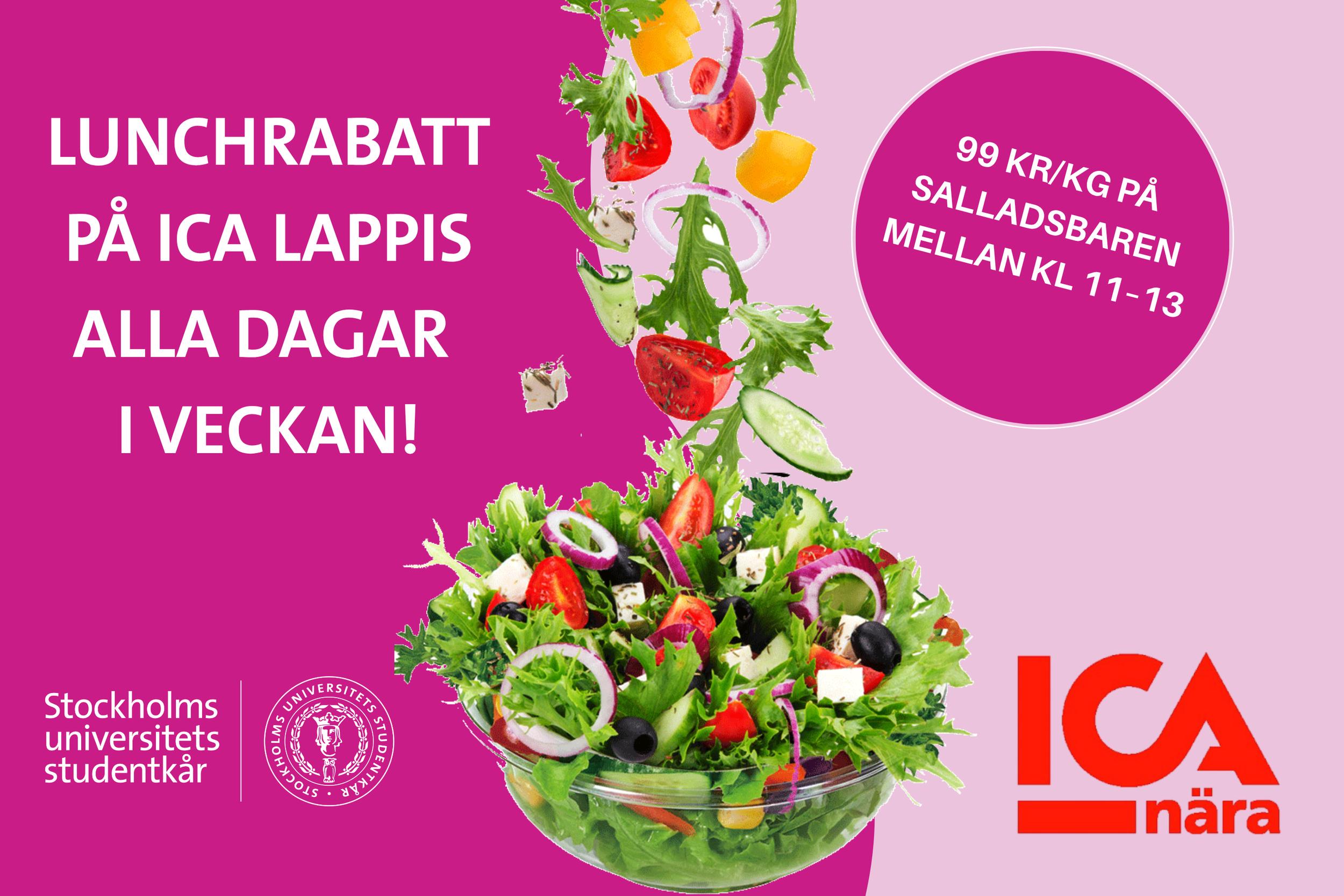 NY MEDLEMSFÖRMÅN – Lunchrabatt på Ica Lappis alla dagar i veckan!