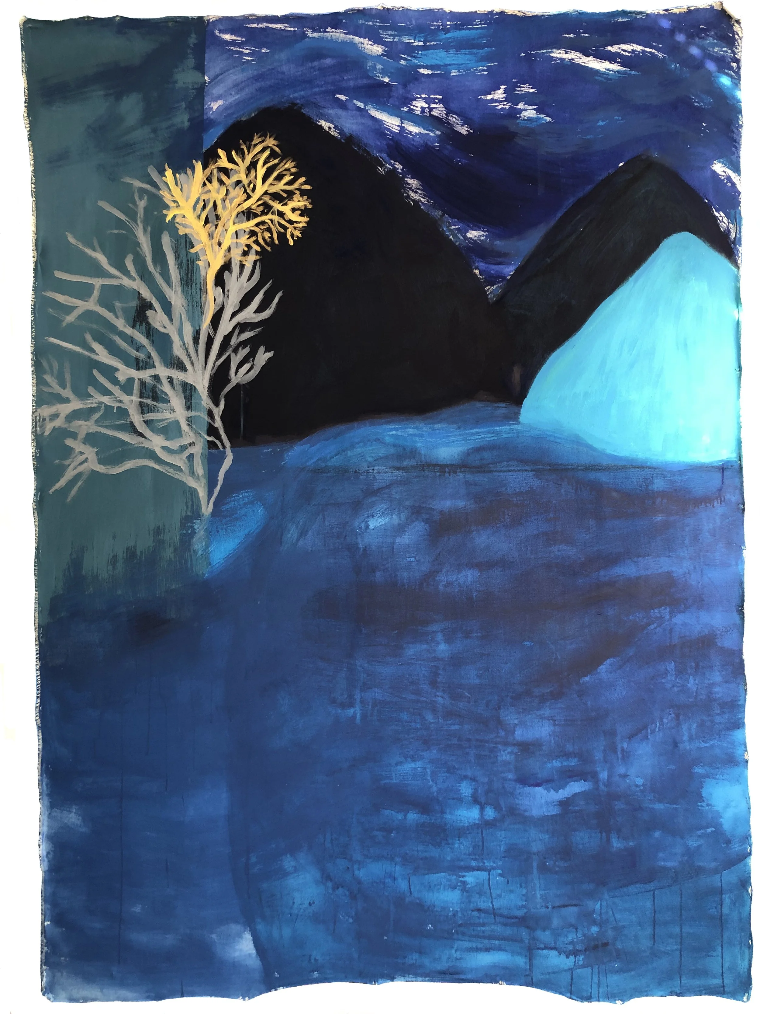 BLUE WIND BLOWN - 220 x 165 cm  - acrylic on canvas - 2025