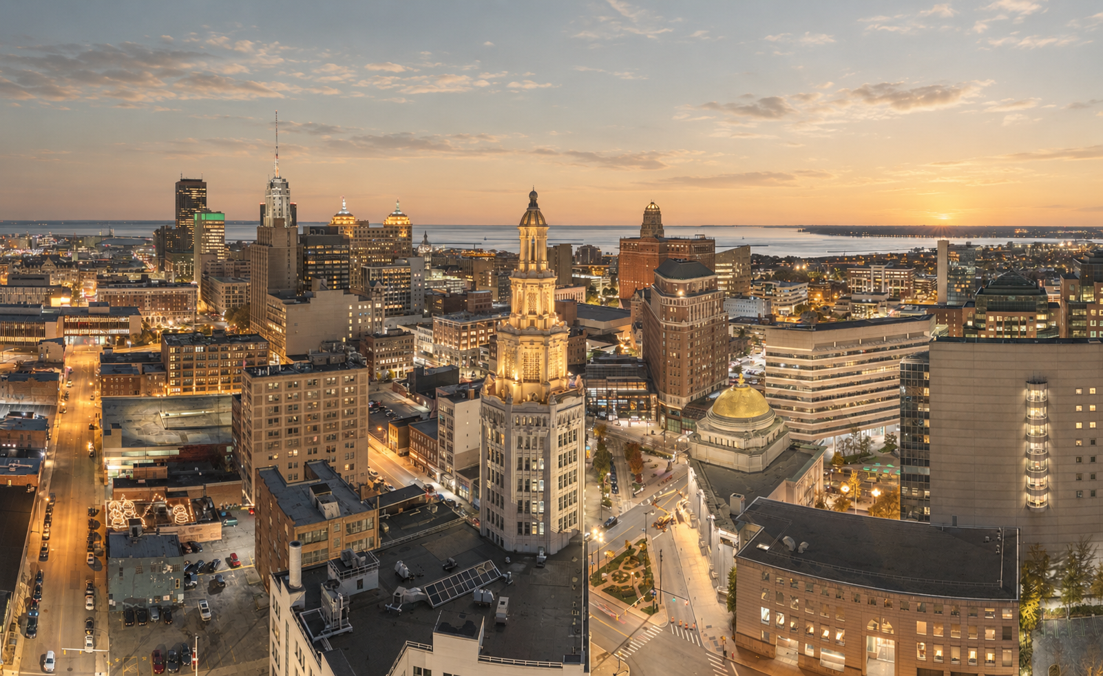 Buffalo, New York City skyline, representing the complexity in cognitive behavioral therapy