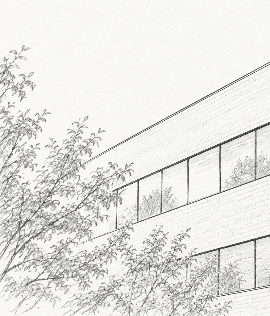 Design sketch of Andrew Wilton LCSW's psychotherapy office building in Western New York.