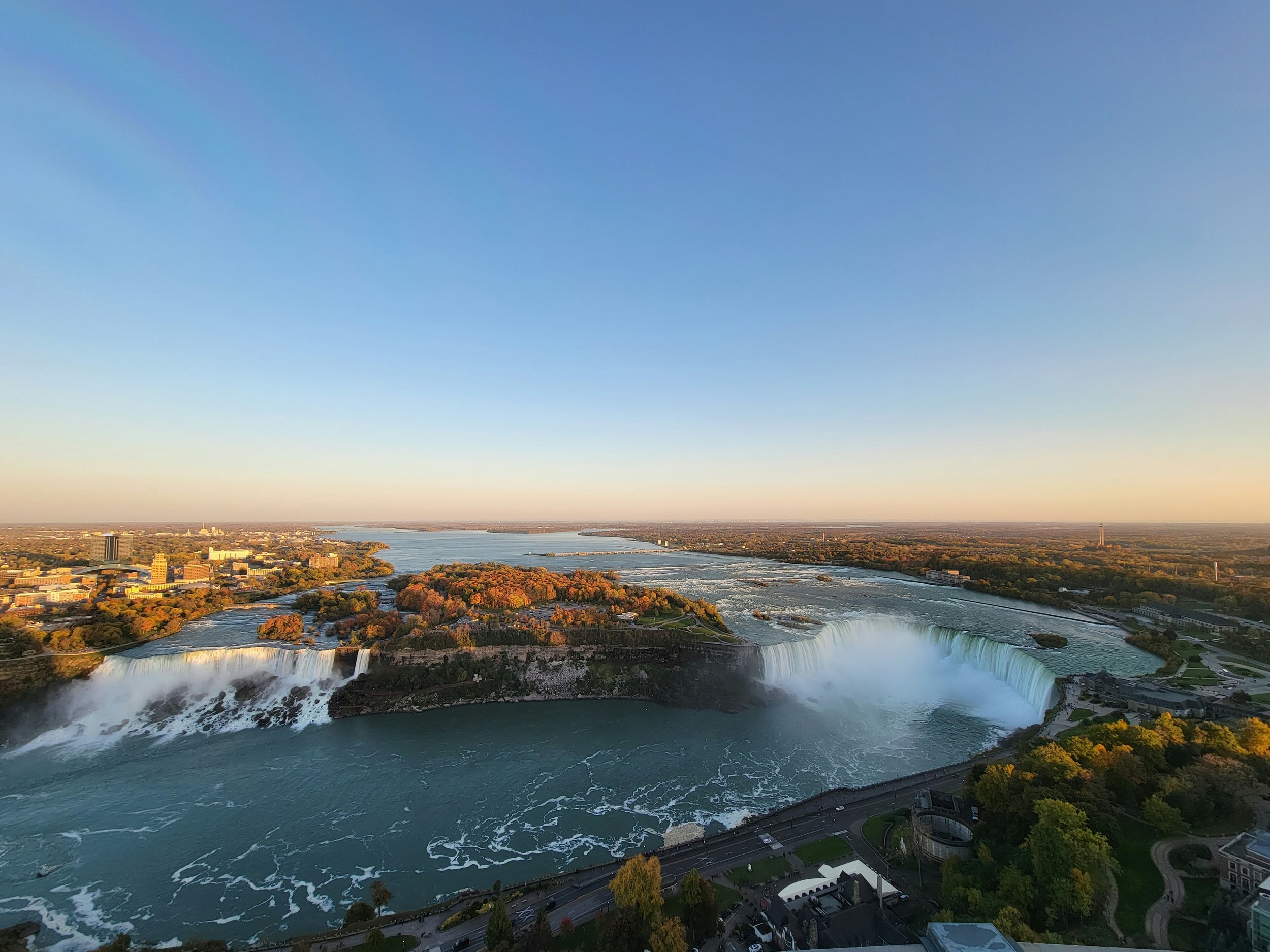 Niagara River and Buffalo-Niagara Region and Niagara in New York State from overhead