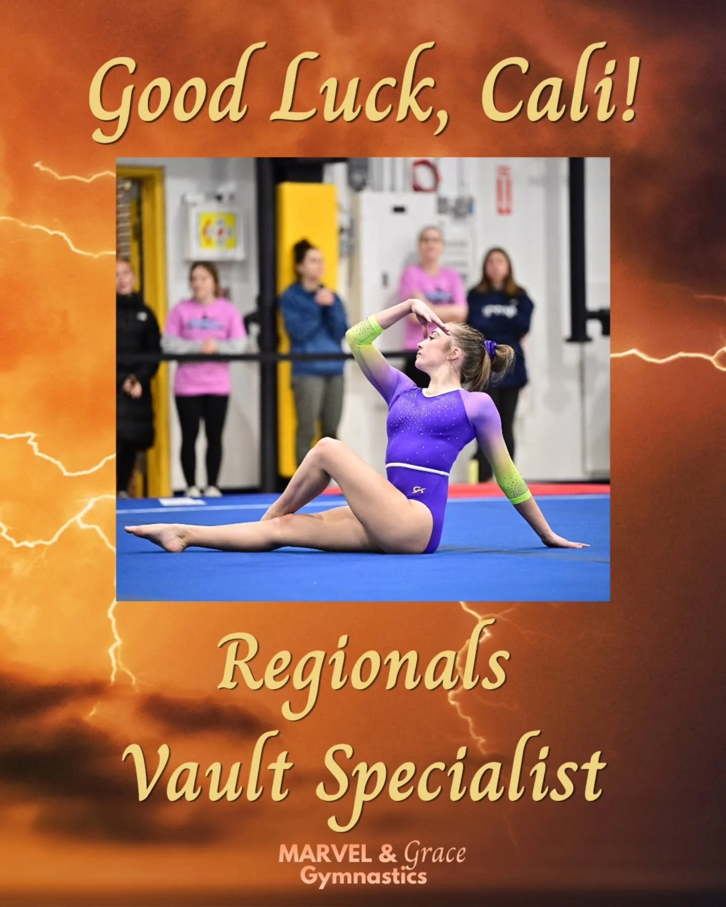 Good luck to our Level 10 gymnast Cali as she heads to Regionals as a Vault Specialist. 💙🤸&zwj;♀️✨

After earning an impressive 9.325 on vault at the State Championship Meet, Cali competes today at the 2026 Regional Championships at the MassMutual 