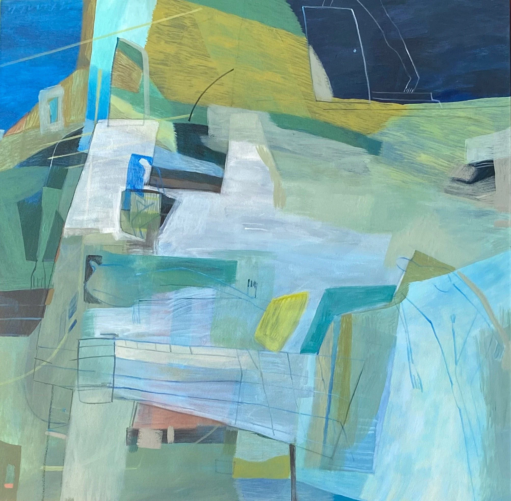Boundaries defined  ,2026 ,mixed media on stretched canvas, 1100 x 1100, available at artist's studio, R30 800
