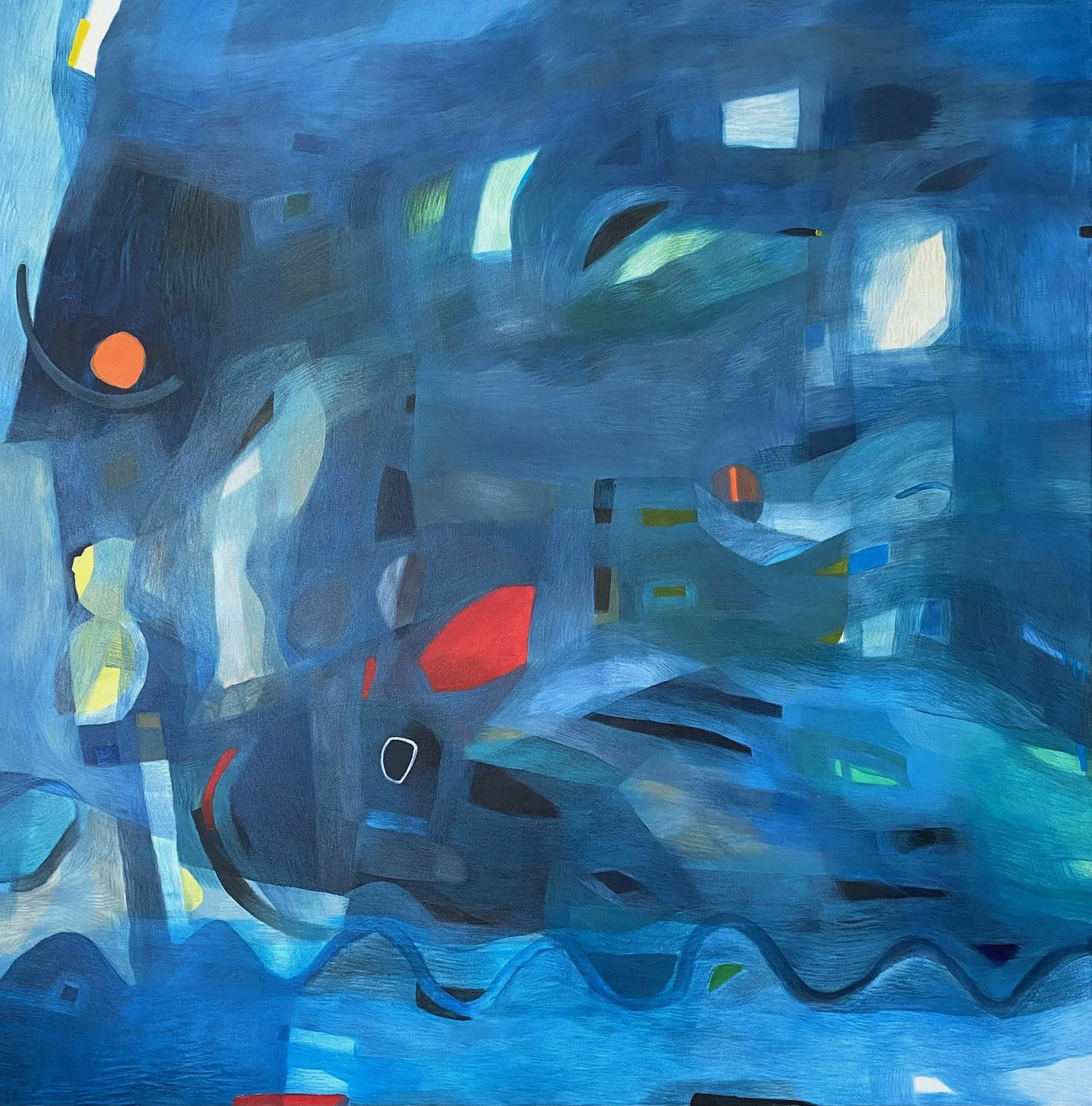 Beyond perceived limitations, 2025, mixed media on stretched canvas, 1500 x 1500, available at artist's studio