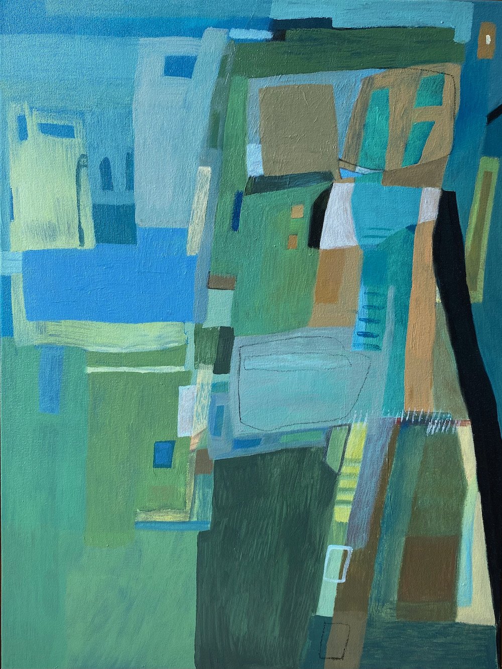 Street light, 2026, mixed media on stretched canvas, 600 x 800, framed, available at artist's studio. R20 000