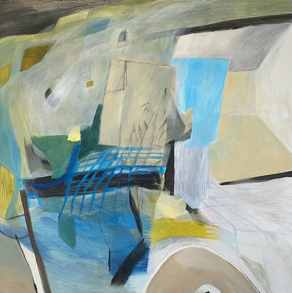 Free with forms , 2026, Mixed media on stretched canvas, 1000 x 1000, available at Artist's studio, R28 800