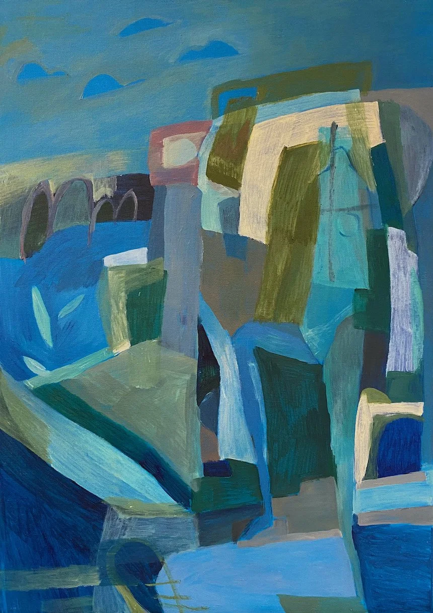 December Journal entry, 2025, Mixed media on canvas board, 420 x 600, available at artist's studio