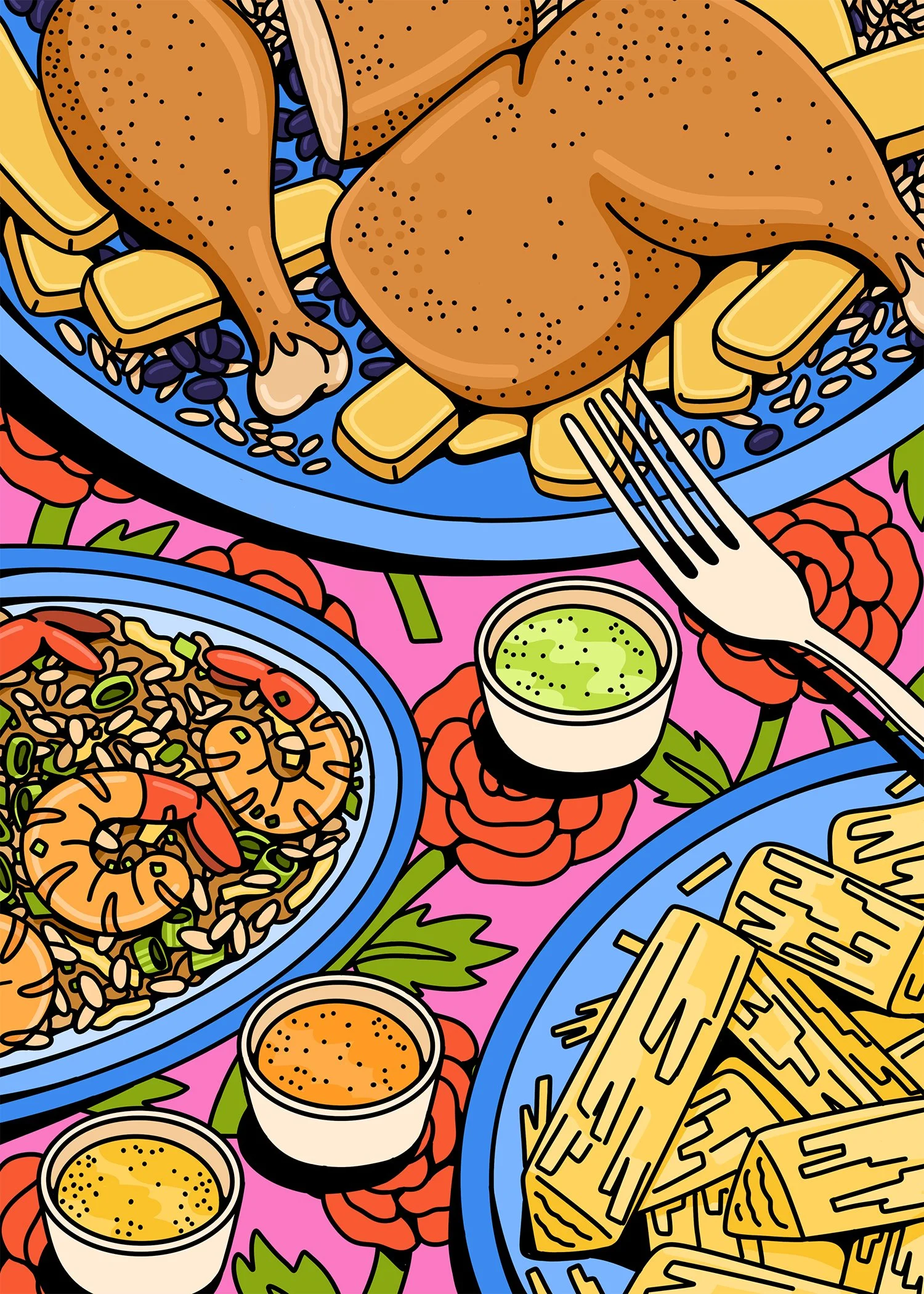 Peruvian Meal (Pollo a la Braza)