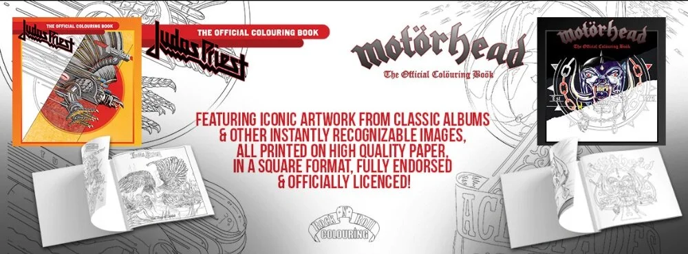 Motorhead &amp; Judas Priest - Officially Endorsed Colouring Books Available Now From Rock N’ Roll Colouring