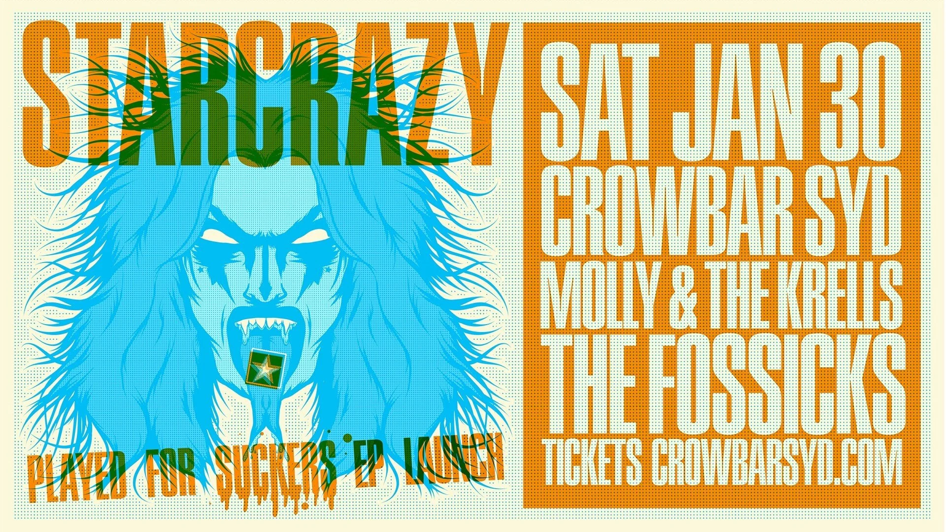 The Fossicks, Molly &amp; The Krells, Starcrazy - Crowbar Sydney 30th January