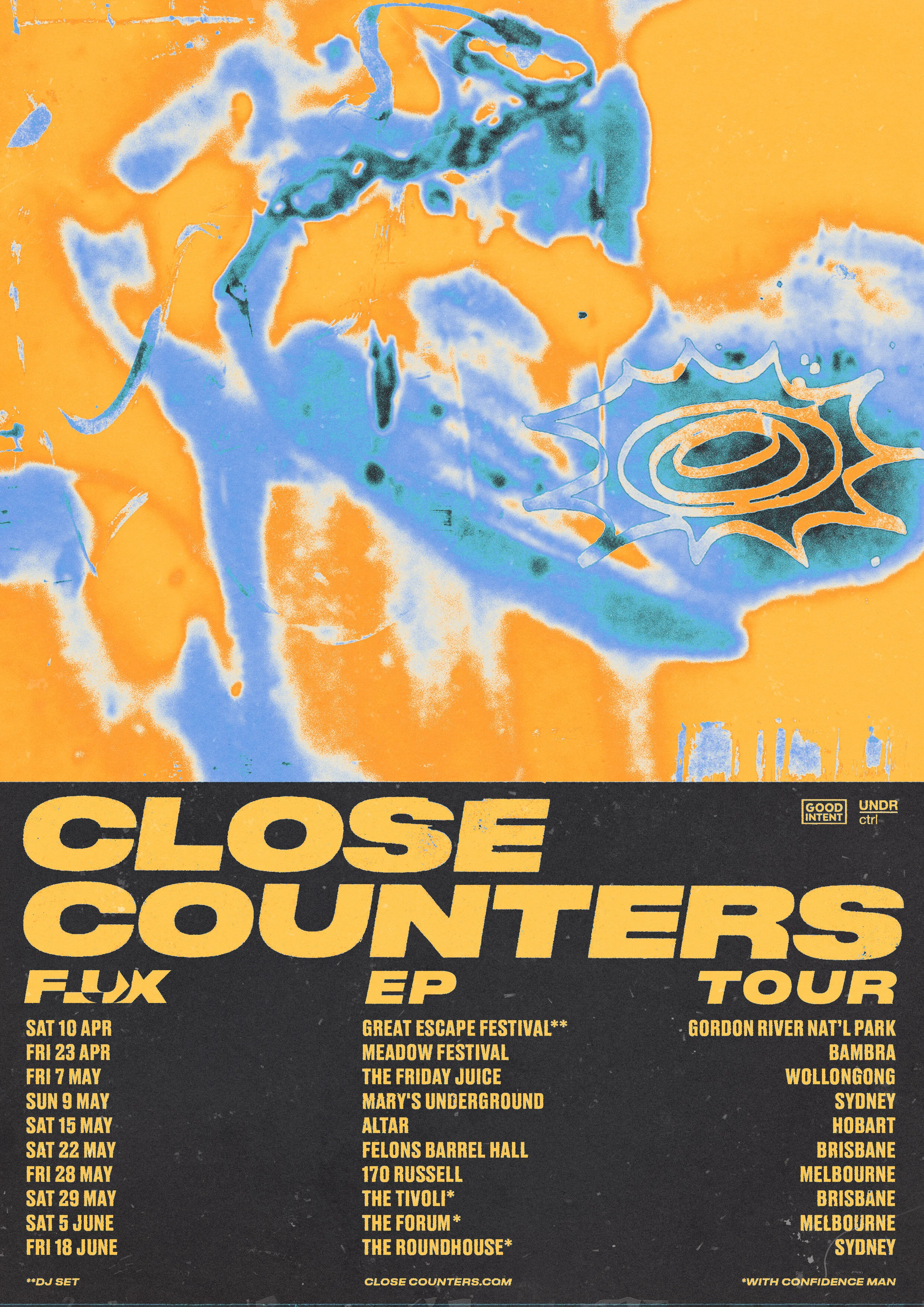 FOLLOW CLOSE COUNTERSFACEBOOK&nbsp;|&nbsp;INSTAGRAM&nbsp;|&nbsp;TWITTER&nbsp;|&nbsp;SPOTIFY&nbsp;|&nbsp;APPLE MUSIC&nbsp;|&nbsp;SOUNDCLOUD&nbsp;|&nbsp;YOUTUBE