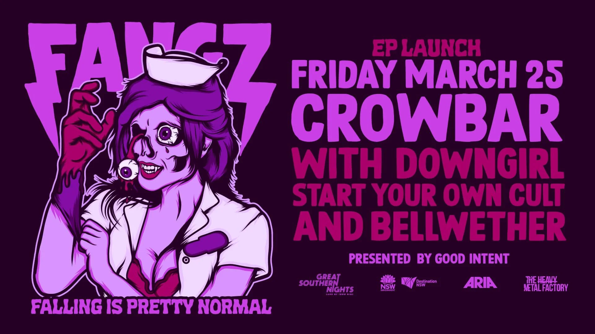 Fangz ‘Falling Is Pretty Normal’ Tour at Crowbar with Start Your Own Cult and Bellwether March 25th 2022