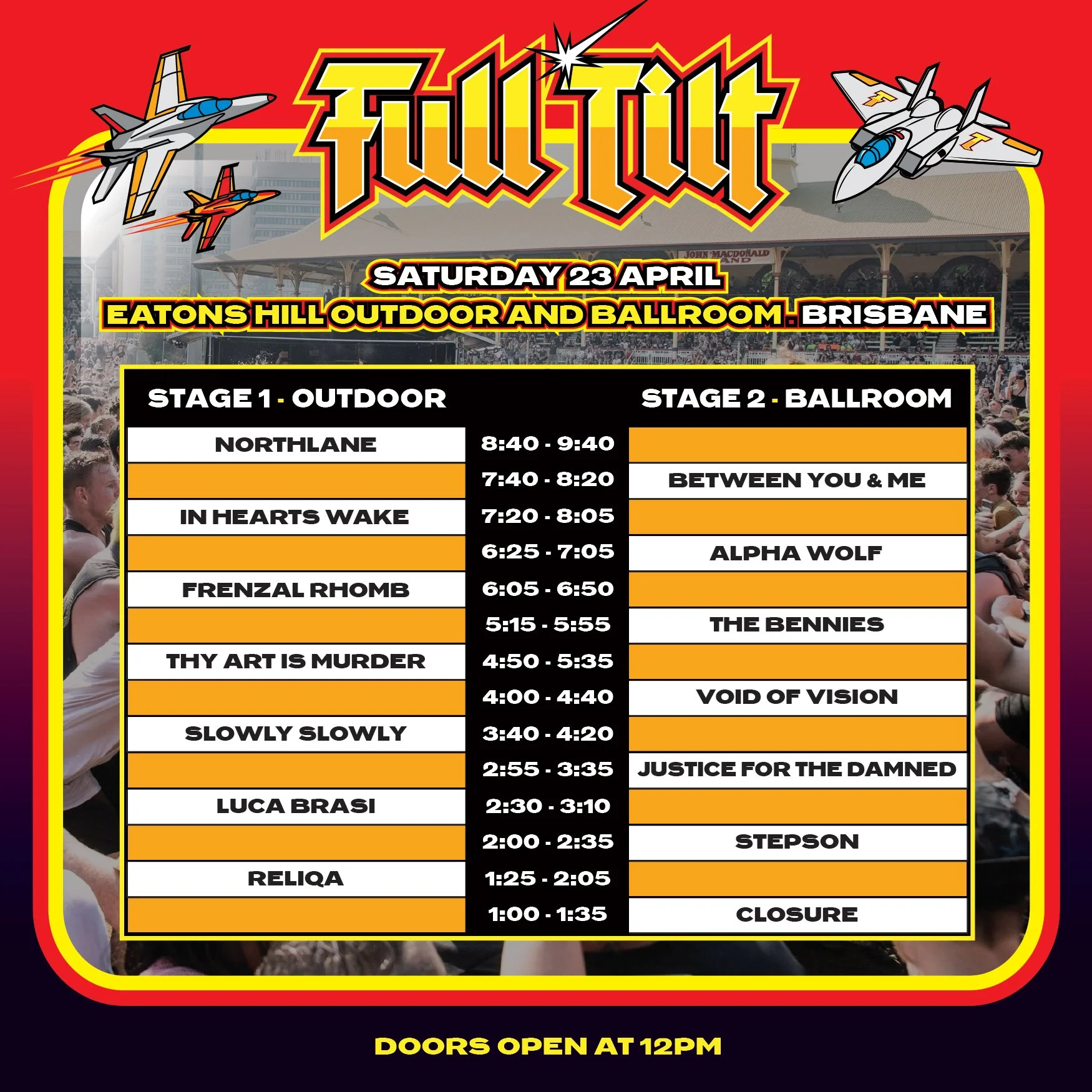 Full Tilt Festival at Eatons Hill Hotel 23rd April 2022