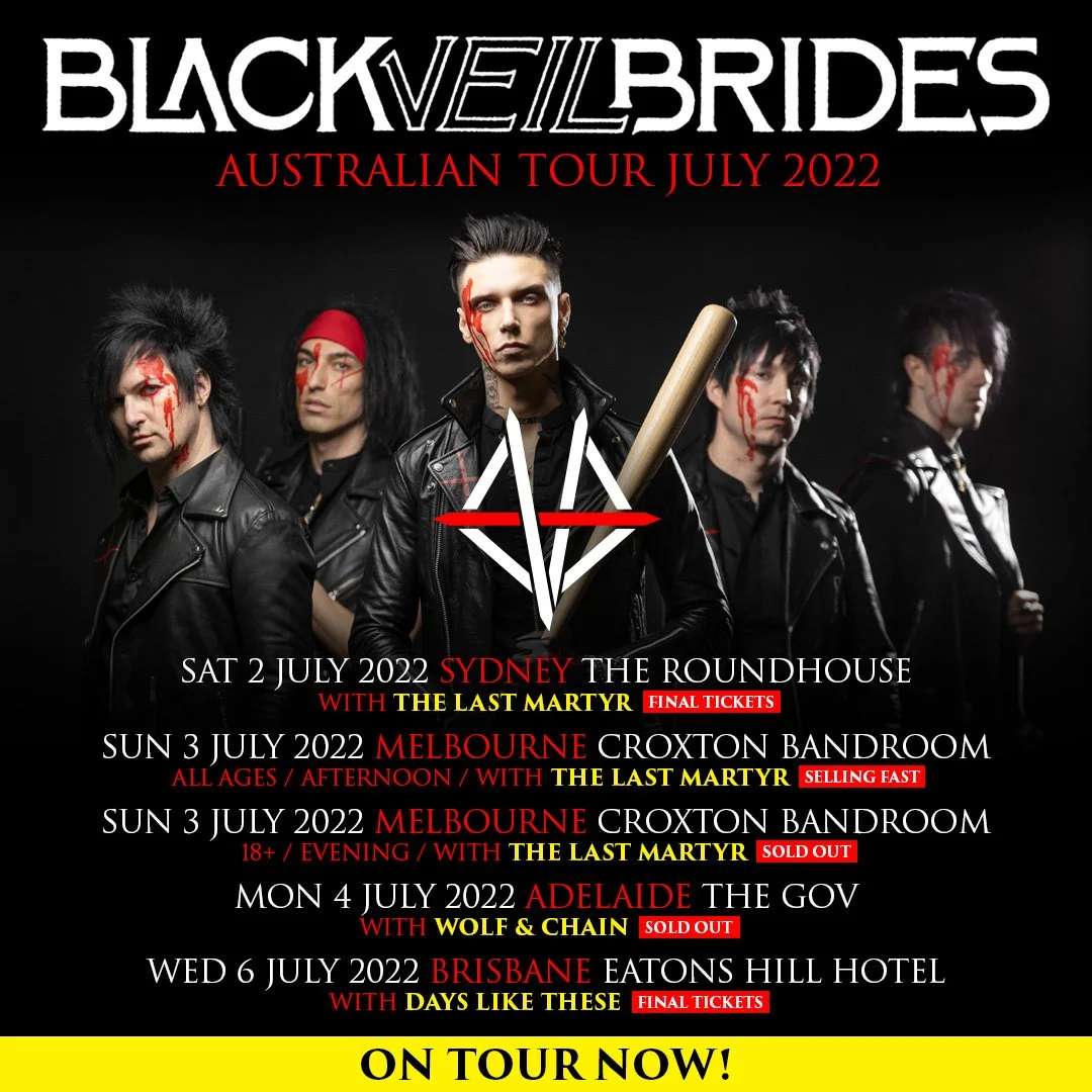Black Veil Brides Australian Tour Kicks Off This Week!