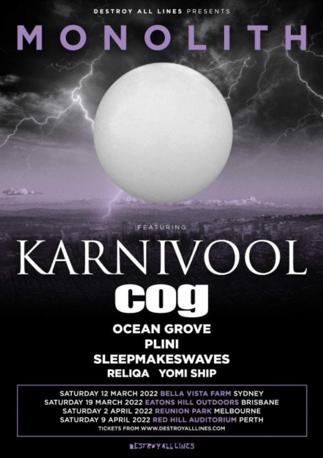 MONOLITH Festival - Saturday 2nd April 2022 – Reunion Park, Melbourne