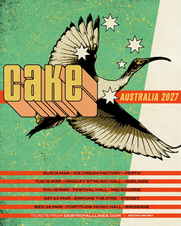 CAKE Announce ''An Evening With Cake'' March 2027 Australian Tour