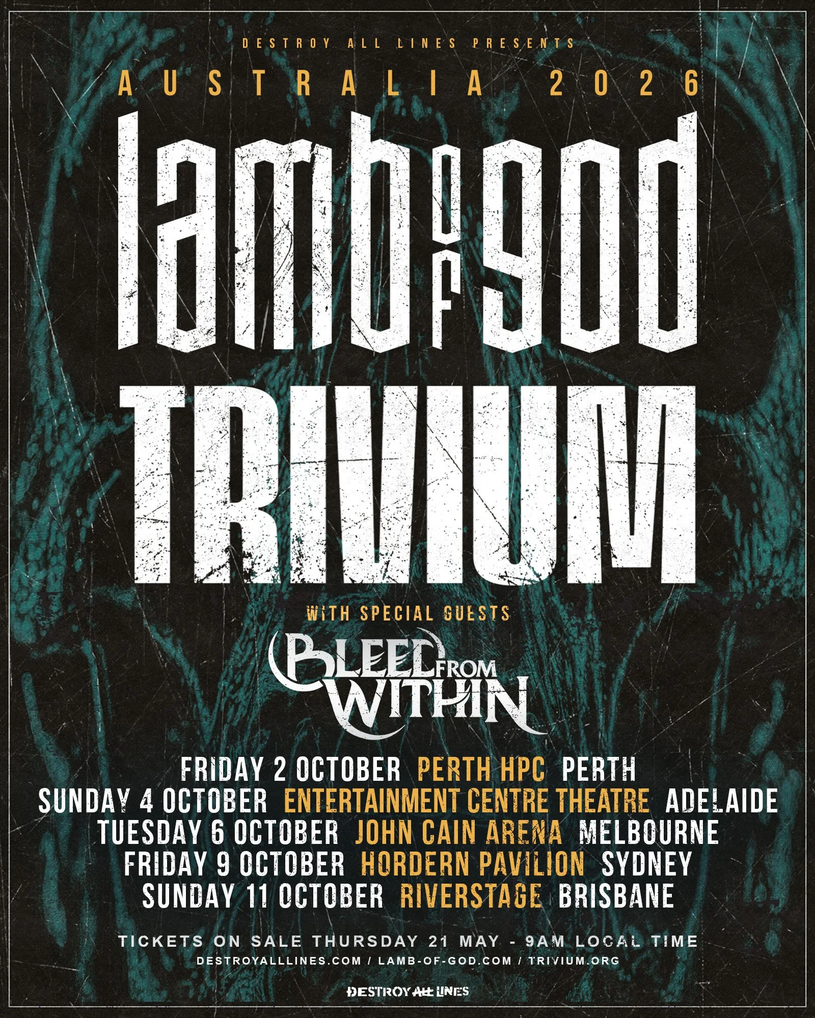 LAMB OF GOD + TRIVIUM AUSTRALIAN CO-HEADLINE TOUR 2026