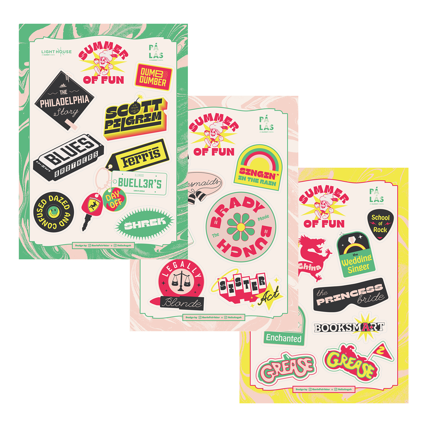 SUMMER OF FUN VINYL STICKER SHEET 3 PACK