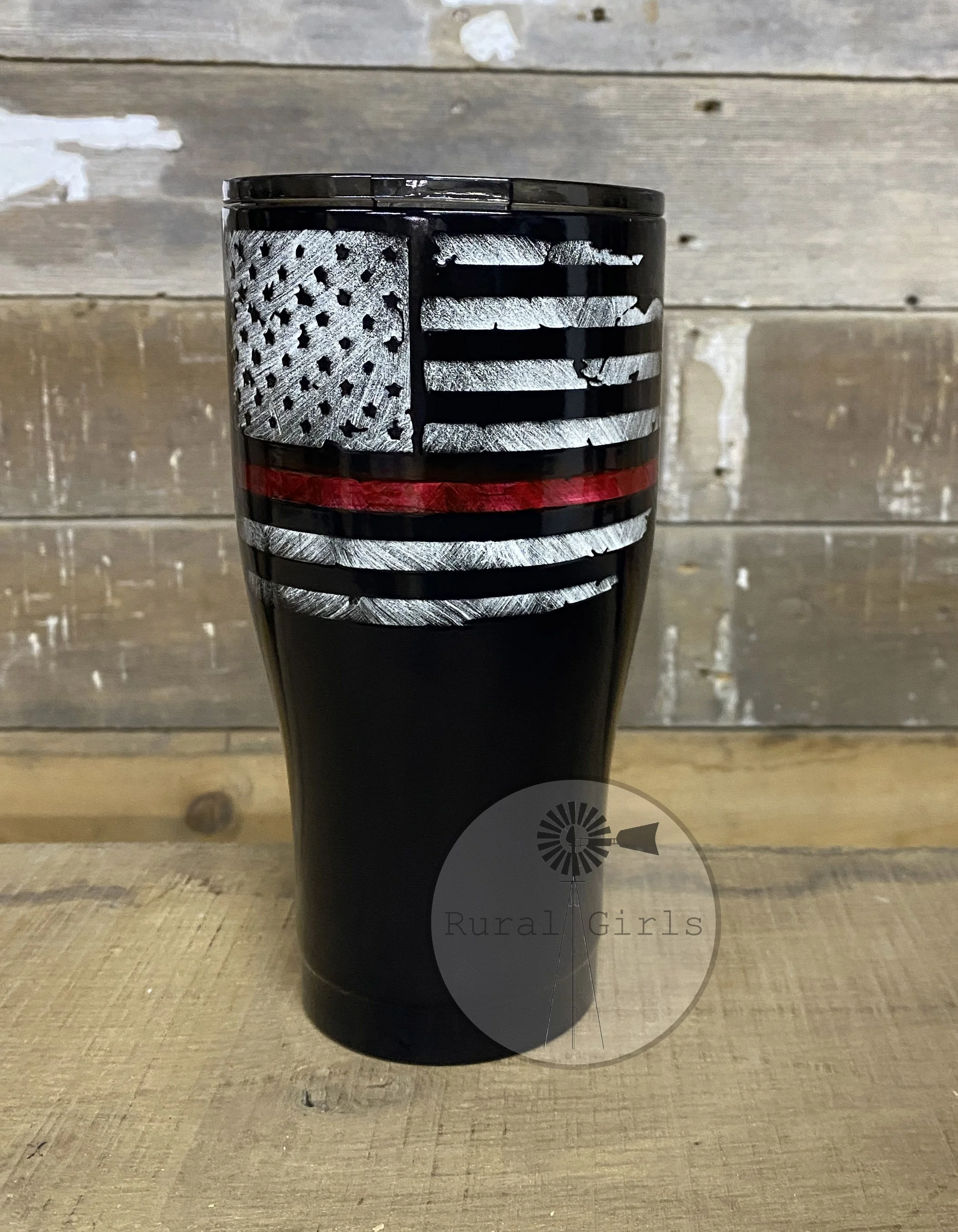30oz Distressed Fire Flag