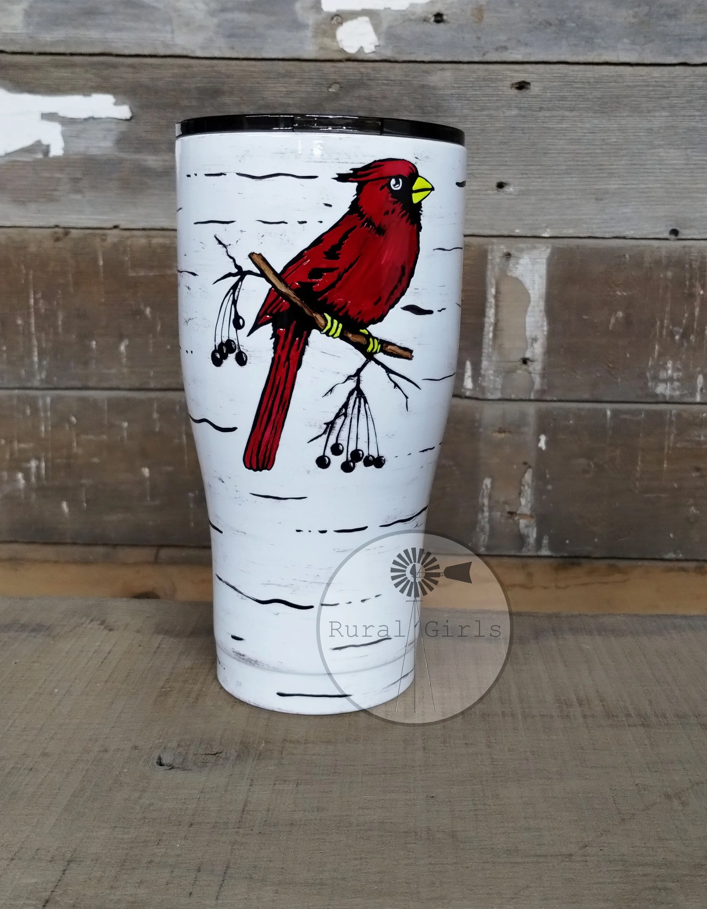 30oz Hand-painted Cardinal