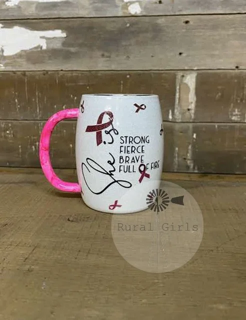 14oz Mug - She Is Strong - Breast Cancer Awareness
