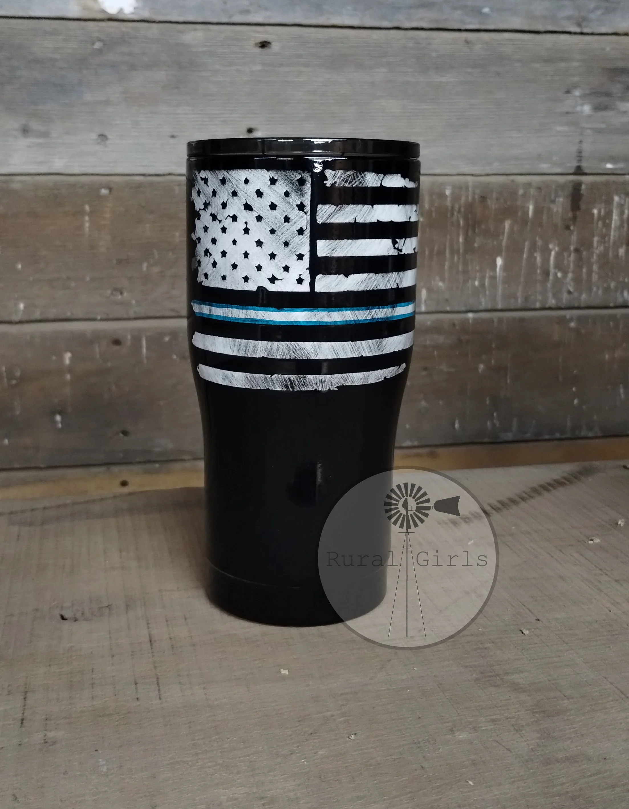 20oz Distressed EMS Flag