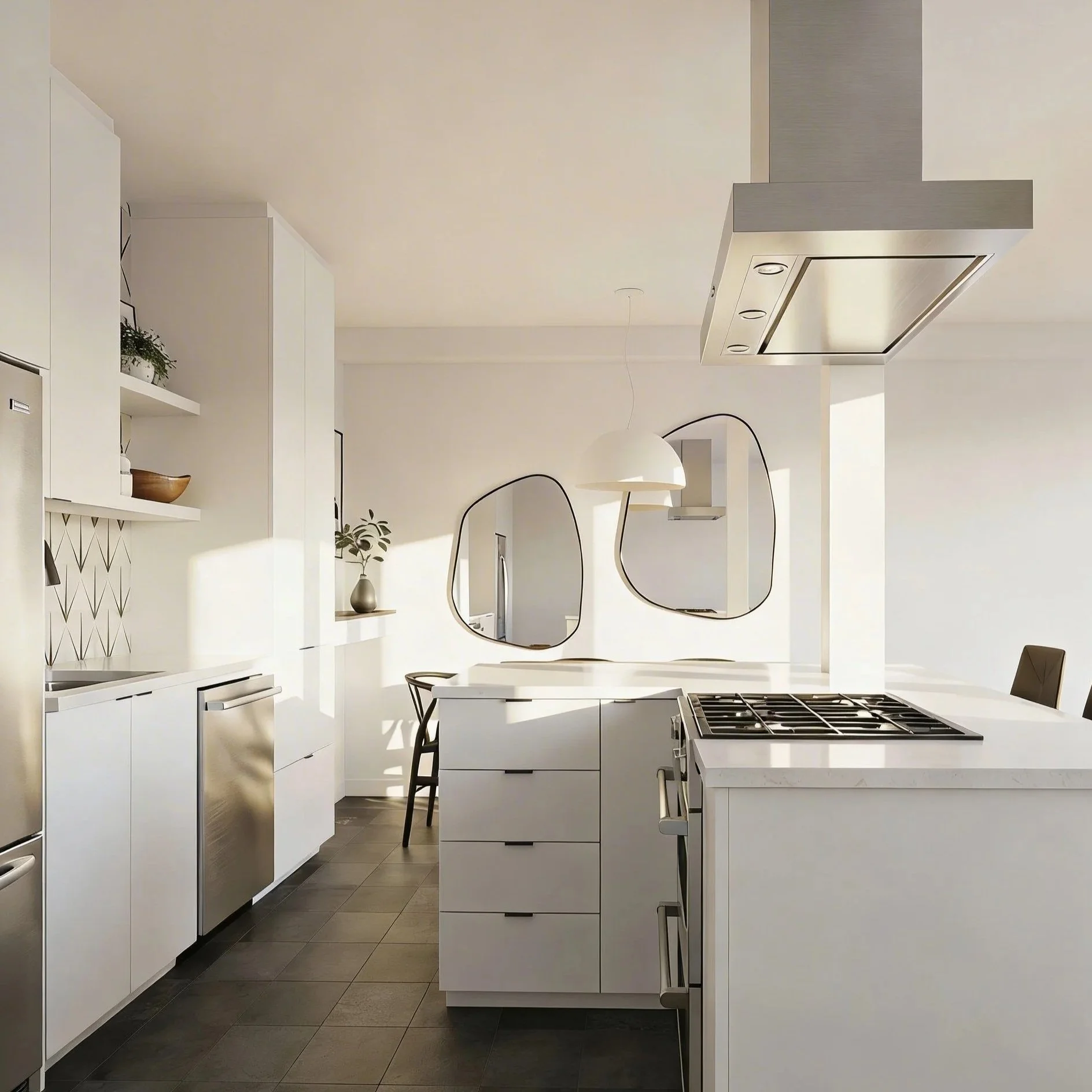 A one-bedroom condo kitchen renovation in Vancouver, BC, transformed the space with brighter finishes, modern updates, and an integrated home workstation. The redesign maximizes light and functionality, creating a fresh, efficient hub for urban livin