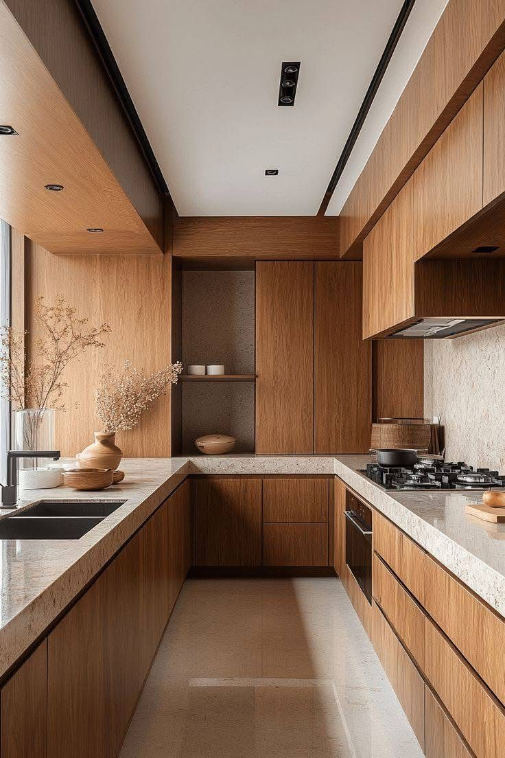 Rift-cut white oak flat-front cabinetry in a Vancouver Island kitchen renovation