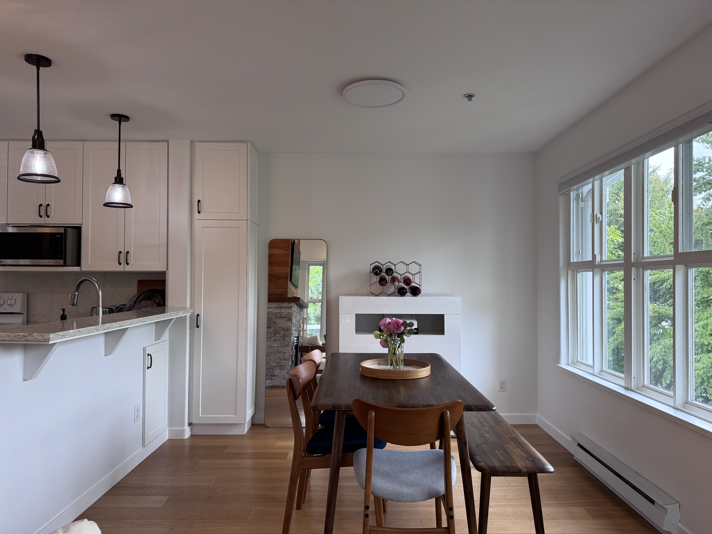 Before: East Kent Vancouver BC dining room wall without built-in millwork storage or focal feature