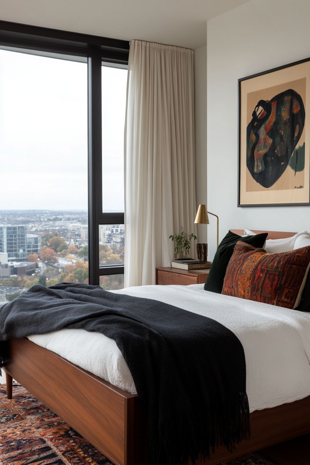Vancouver high-rise condo building with glass balconies against a cloudy sky.