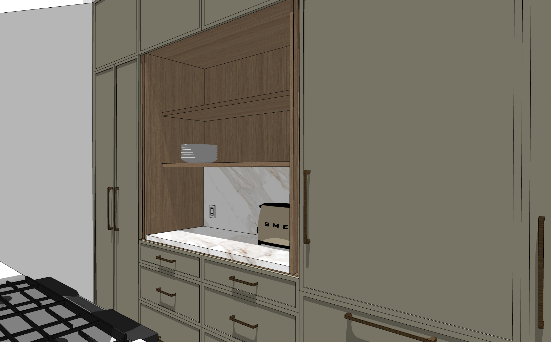 Kitchen design and custom dining room banquette by HART HOUS in Vancouver BC.