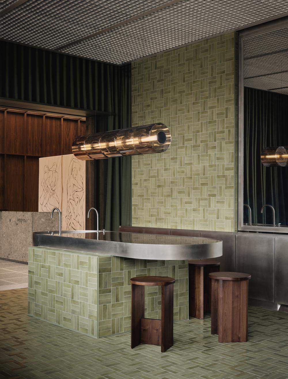 A-N-D decorative pendant light fixture over a Vancouver kitchen island
