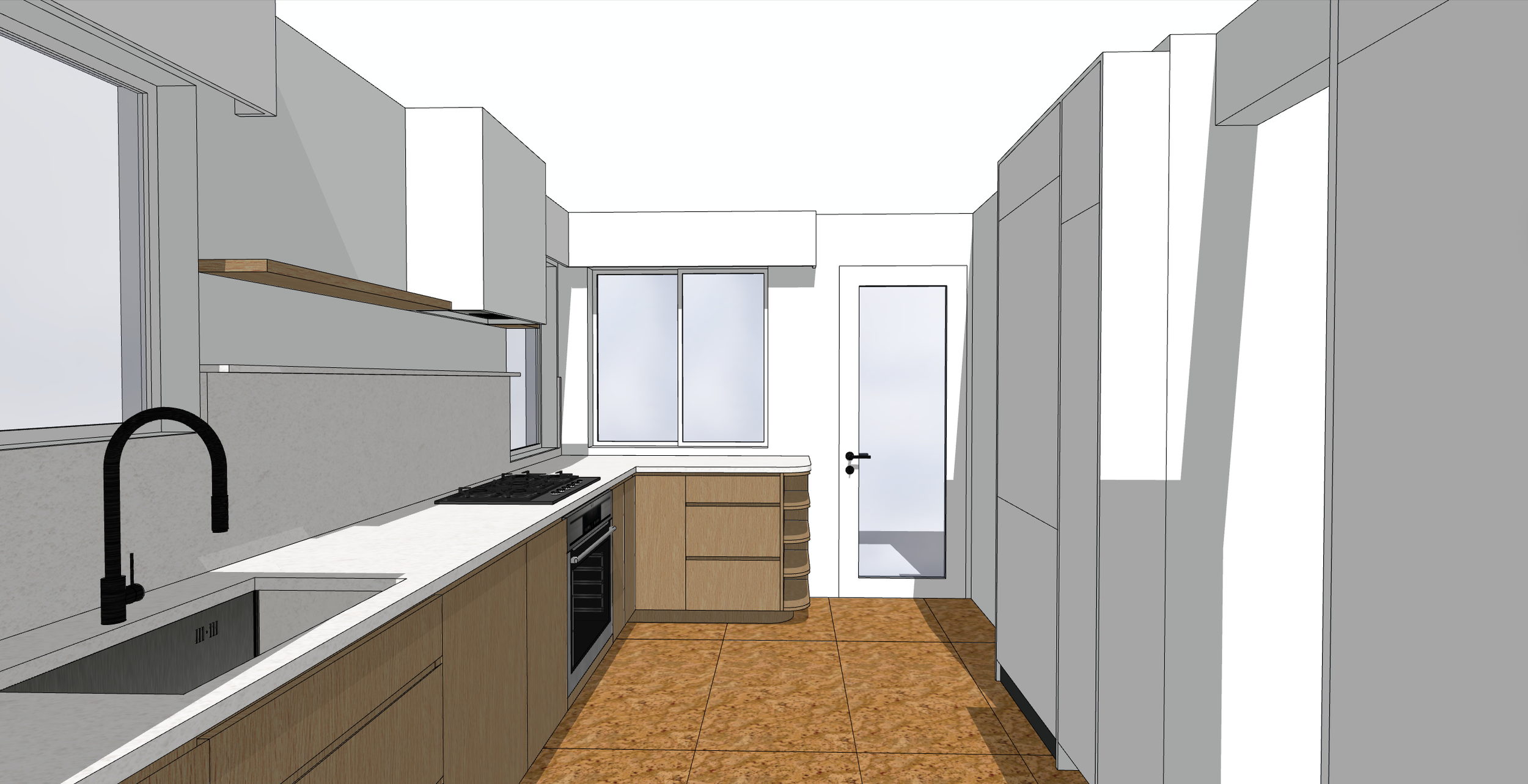 Kitchen & bath design by HART HOUS, infusing Japandi and Mid-Century influences into the homes original character.