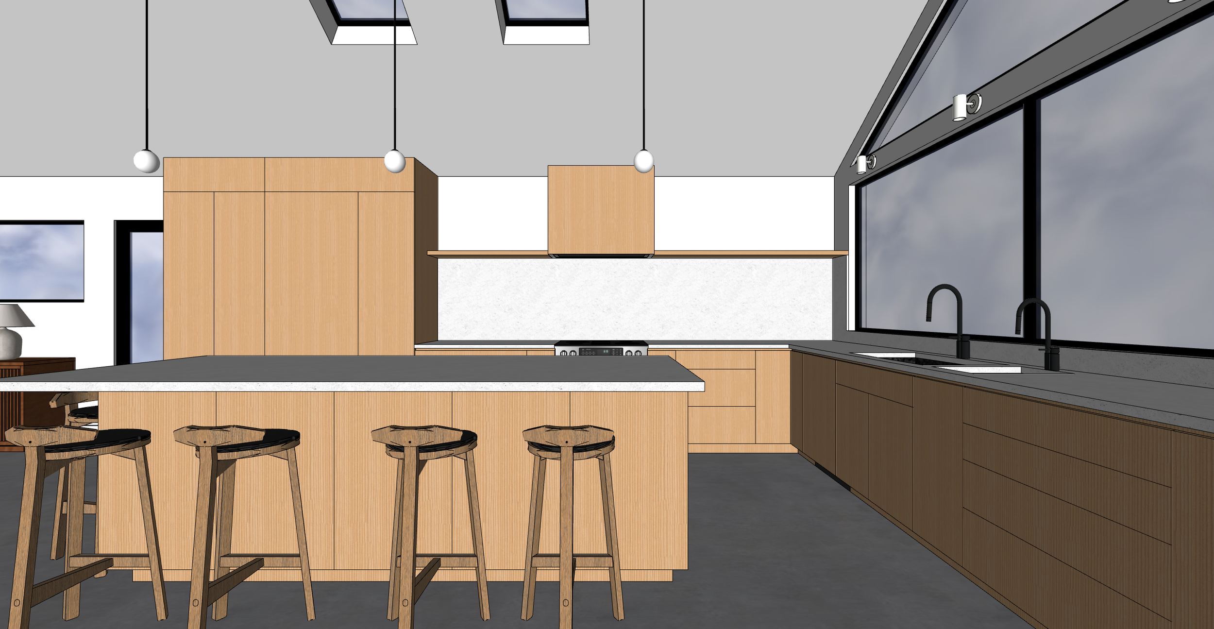 In Victoria BC, HART HOUS added a mid-century modern wing to seamlessly blend old and new.  Featuring a vaulted ceiling, open concept living areas, and expansive windows, this renovation invites seamless indoor/outdoor living.