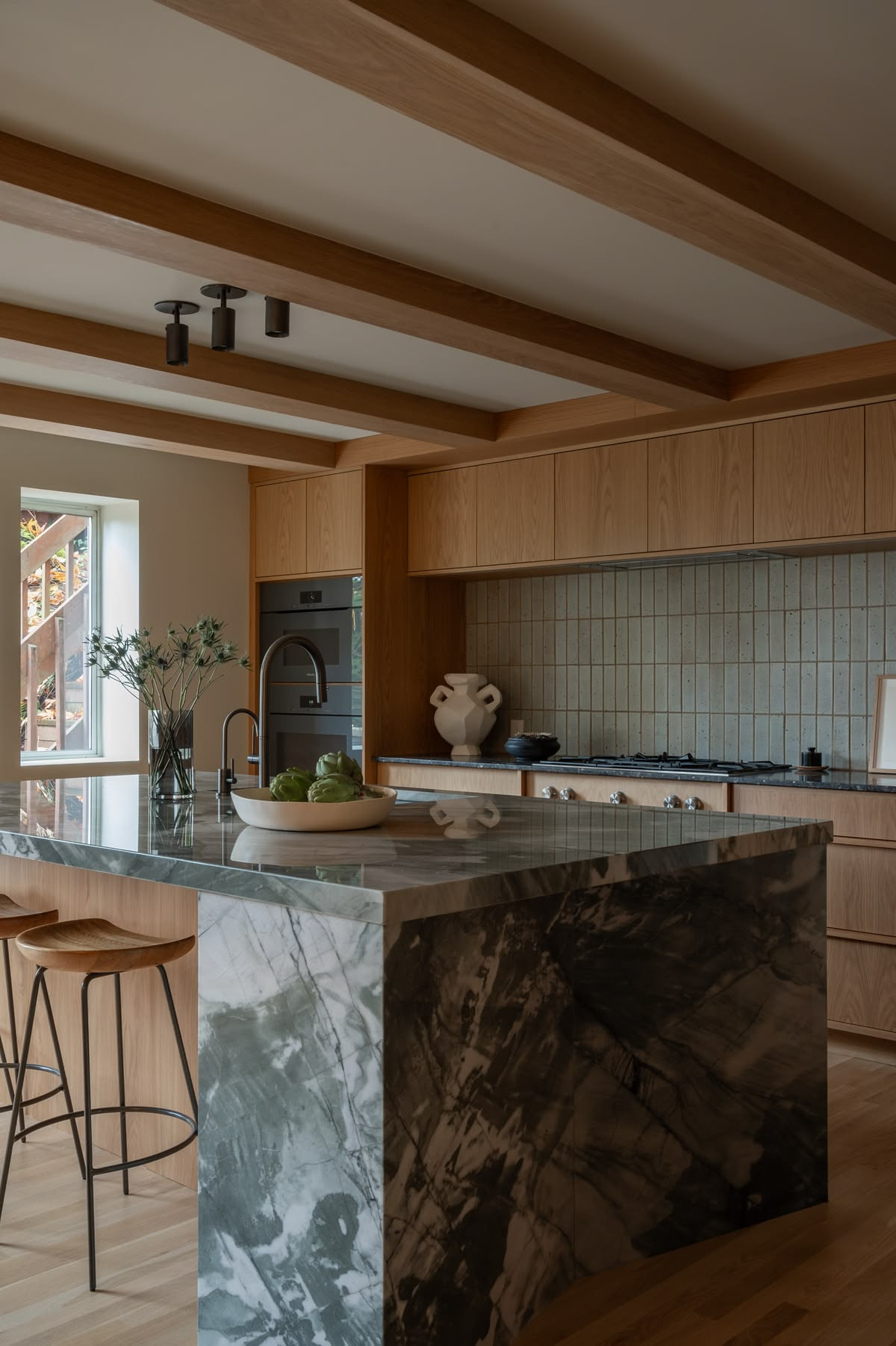 Squamish kitchen renovation by HART HOUS with an appliance-free island and a dedicated coffee station