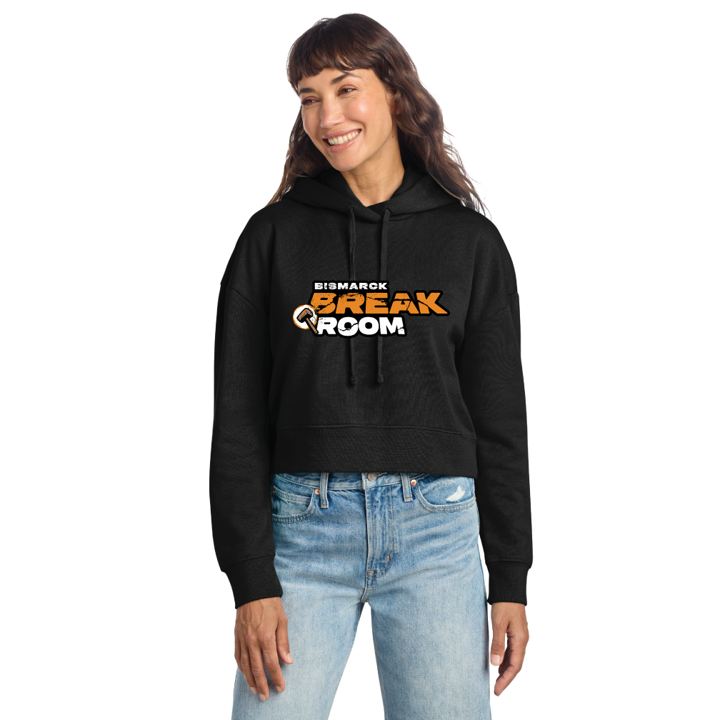 Ladies Crop Hoodie - Bismarck Break Room