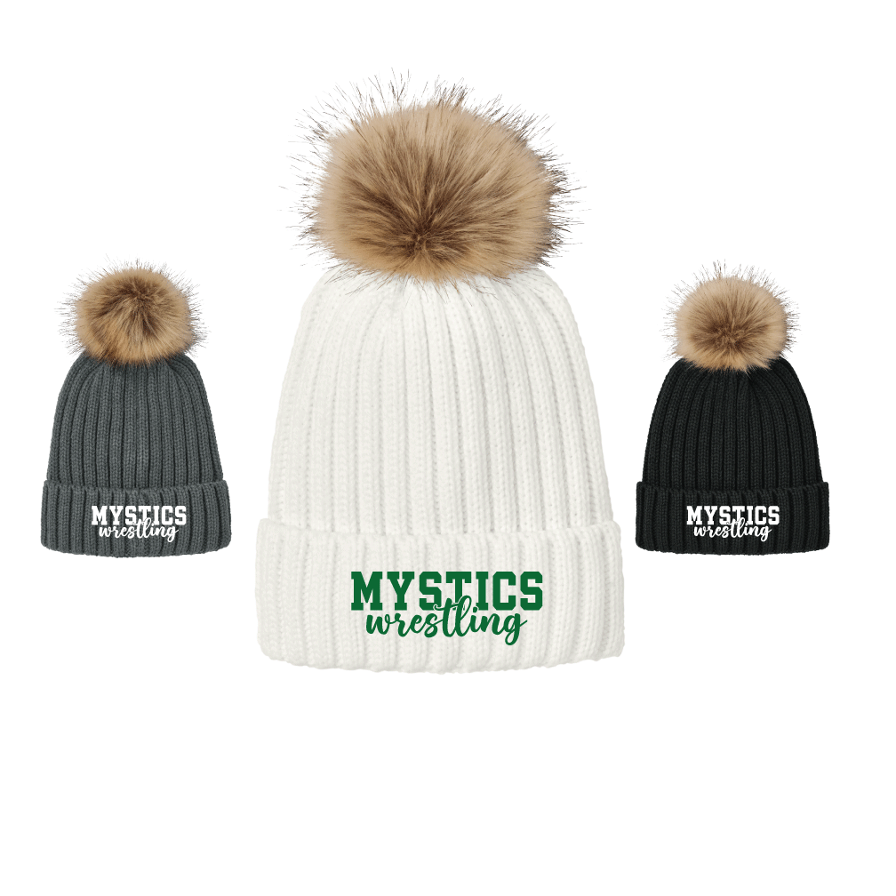 Faux Fur Pom Beanie - BSC Wrestling