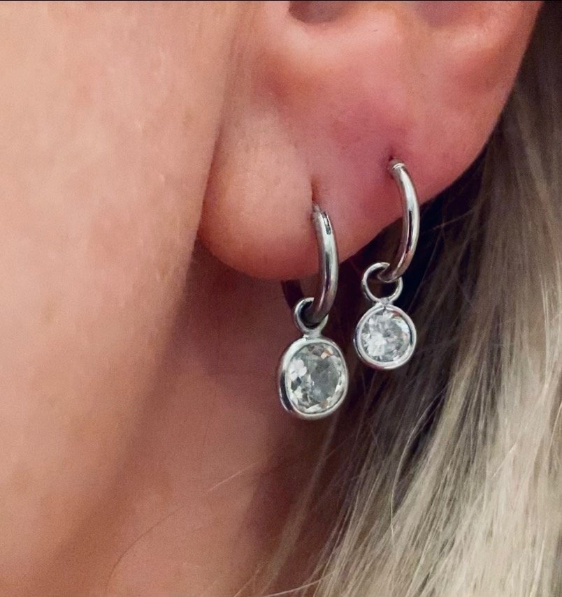 Topaz and diamond earrings