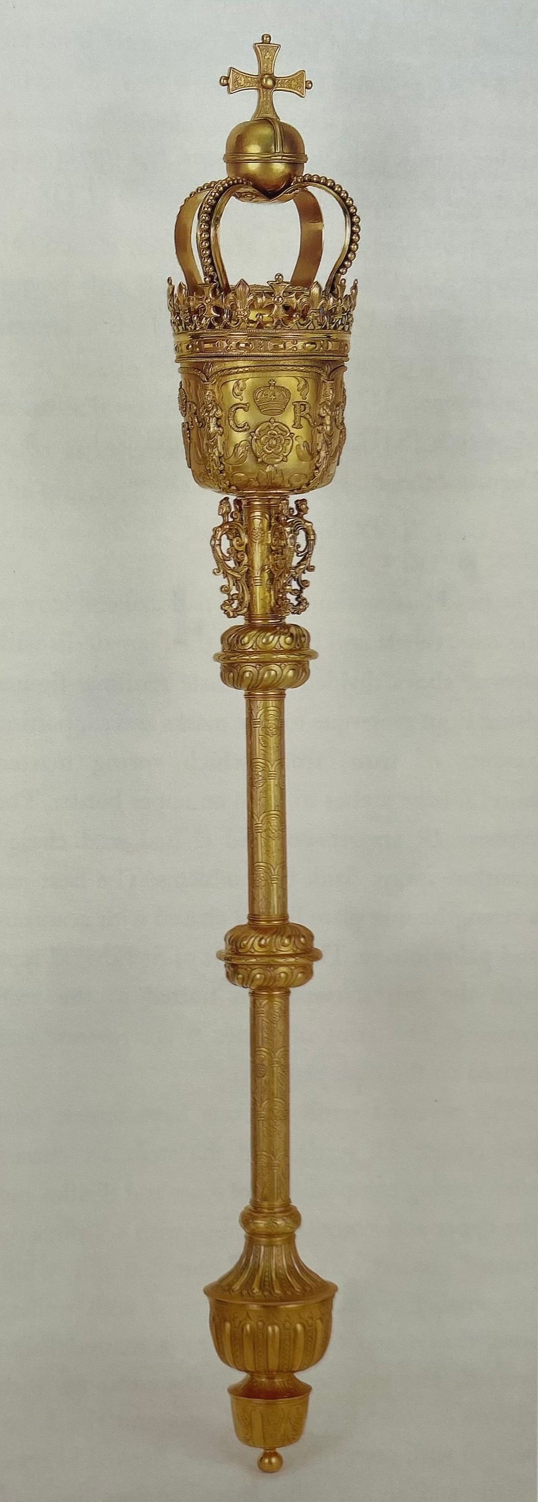 A silver gilt mace of the reign of Charles II