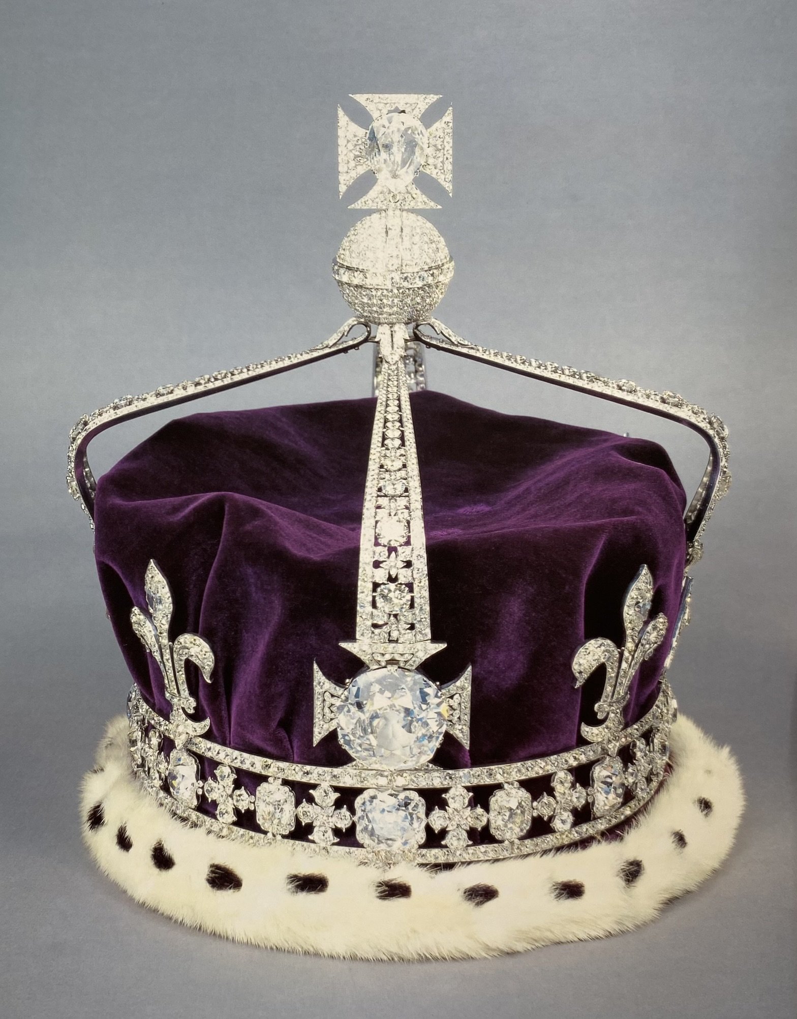The Queen Consort’s Crown - set with the legendary Koh-i-Noor diamond amid 2,800 other diamonds